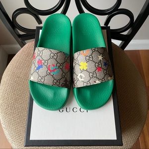 Gucci | Shoes | Nib Gucci Monogram Cute Rubber Slides Slippers Sandal |  Poshmark